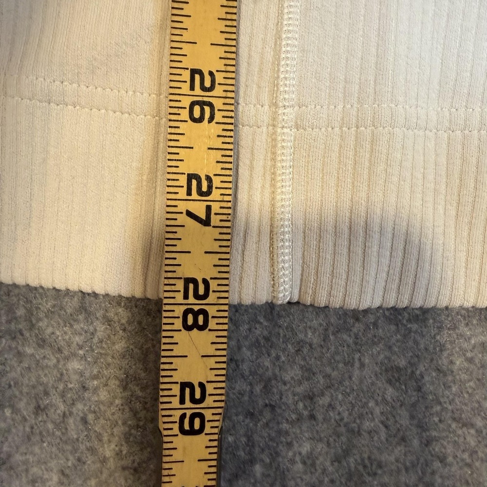 Lululemon Jacket Womens 4 Beige Ribbed Knit Open Front Relaxed Modal LW3GS7S - Picture 11 of 12